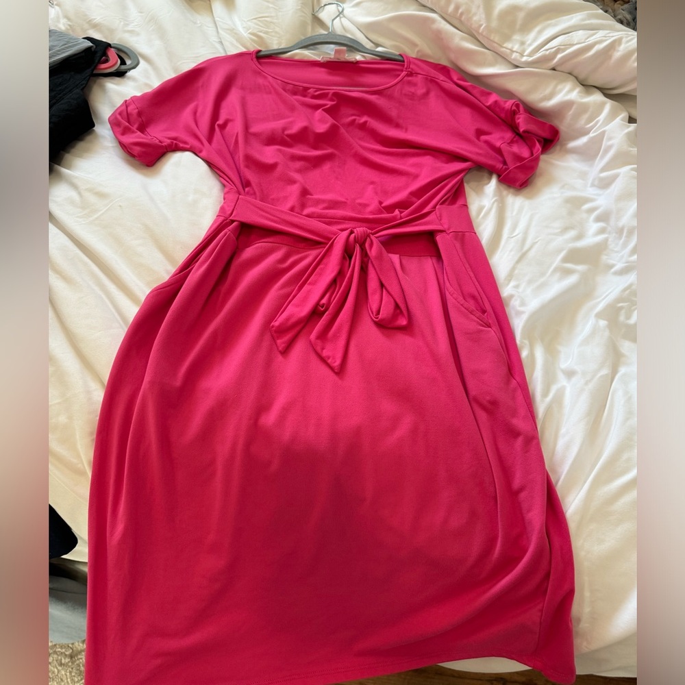 Zenana pink tie dress